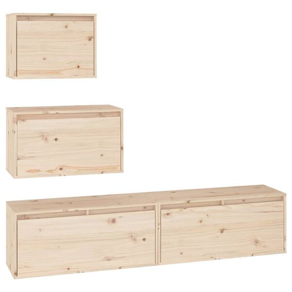 vidaXL TV Cabinets 4 pcs Solid Wood Pine