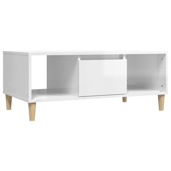 vidaXL Coffee Table High Gloss White 90x50x36,5 cm Engineered Wood
