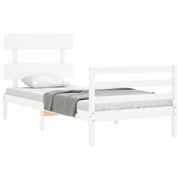 vidaXL Bed Frame without Mattress White 100x200 cm Solid Wood