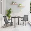 vidaXL Garden Dining Set 3 pcs Black Textilene and steel