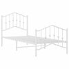 vidaXL Metal Bed Frame without Mattress with Footboard White 90x200cm
