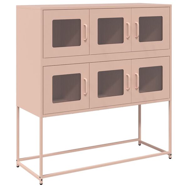 vidaXL Sideboard Pink 100.5x39x107 cm Cold-rolled Steel