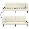 vidaXL Corner Bed Frame with Headboard Cream 100 x 200 cm Velvet