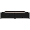 vidaXL Bed Frame without Mattress with Drawers Black 140x190 cm (814933+814998)