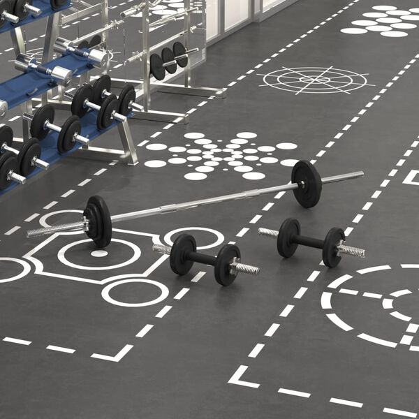 vidaXL Barbell and Dumbbell Set 30 kg Cast Iron