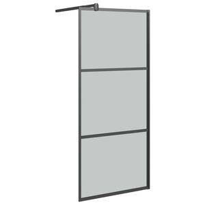 vidaXL Shower walls Black 80 x 195 cm Glass and Aluminium