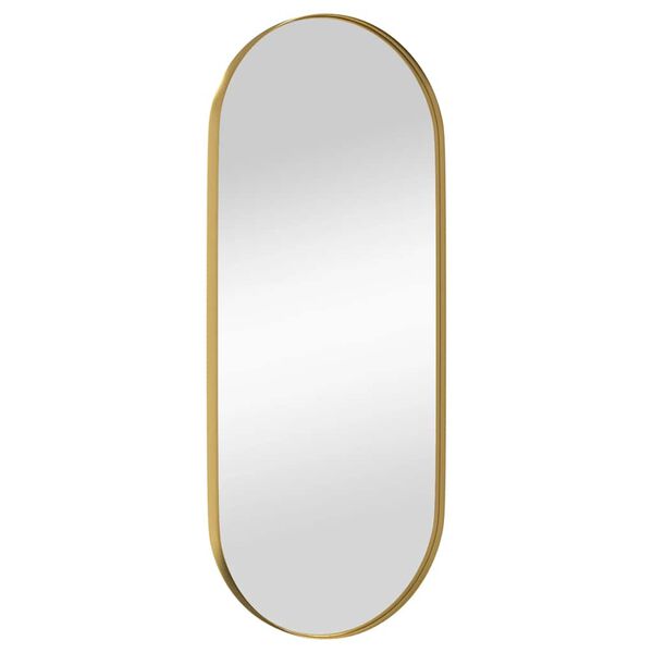 vidaXL Wall-mounted Mirror Gold 25x60 cm Oval