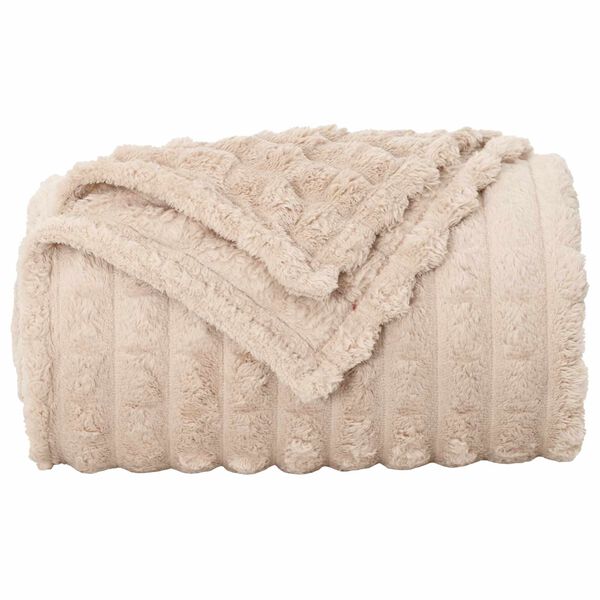 vidaXL Throw Blanket Beige 240 x 220 cm Fleece
