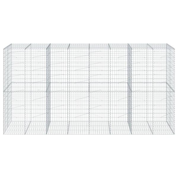 vidaXL Gabion Basket with Cover 400x100x200 cm Galvanised Iron