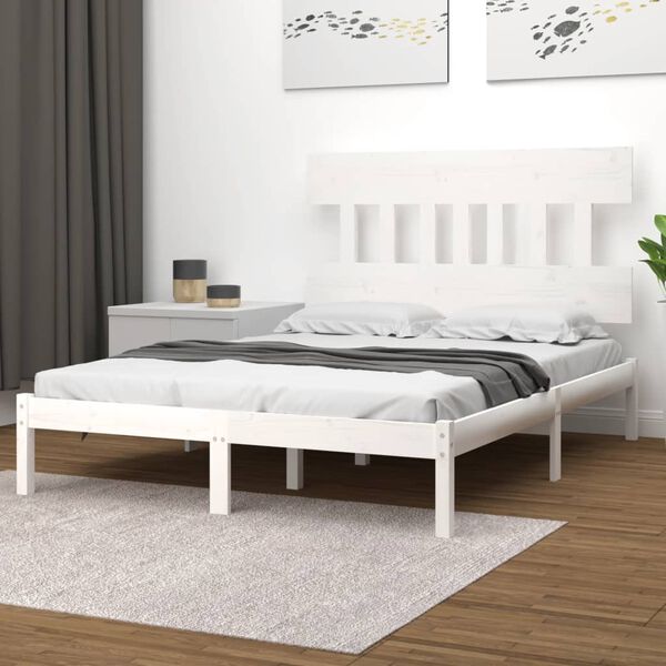 vidaXL Bed Frame without Mattress White 160x200 cm Solid Wood