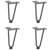 vidaXL Hairpin Legs for Coffee Table 4 pcs Anthracite 20 cm Solid Steel