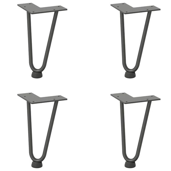 vidaXL Hairpin Legs for Coffee Table 4 pcs Anthracite 20 cm Solid Steel