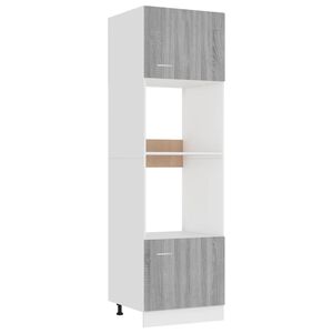 vidaXL Microwave Cabinet Lyon Grey Sonoma 60x57x207 cm Engineered Wood