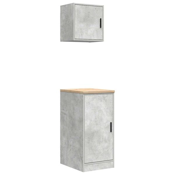 vidaXL Garage Cabinets 2 pcs Concrete Grey Engineered Wood