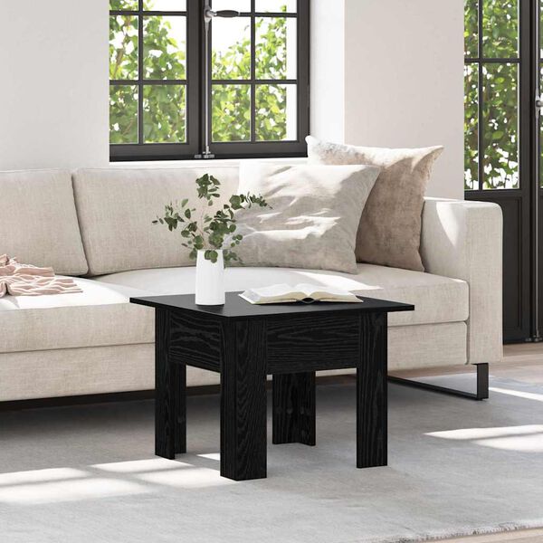 vidaXL Coffee Table Black Oak 55 x 55 x 42 cm Engineered Wood