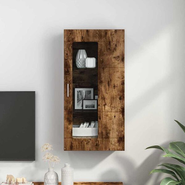 vidaXL Wall-mounted Cabinet with Shelf Smoked oak 55 x 29 x 100 cm