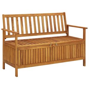 vidaXL Storage Bench | Natural wood | Solid acacia wood | Medium | Storage Bench