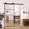 vidaXL Sliding Door with Hardware Set 90x205 cm ESG Glass&Aluminium