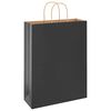 vidaXL Paper Bags 50 pcs with Handles Black 32x12x42 cm