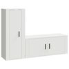 vidaXL 2 Piece TV Cabinet Set White Engineered Wood