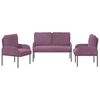 vidaXL Sofa Sets with Cushion 3 pcs Purple 115 x 56 x 80 cm Plywood
