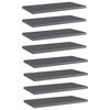 vidaXL Bookshelf Boards 8 pcs High Gloss Grey 40x20x1.5 cm