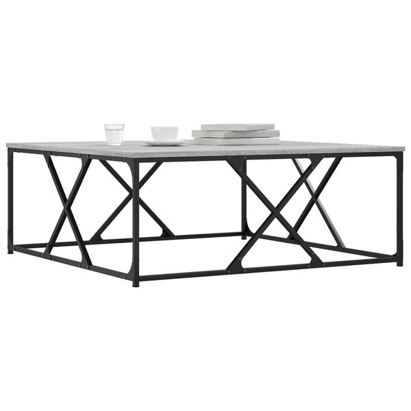 vidaXL Coffee Table Grey Sonoma 100x100x40 cm Engineered Wood