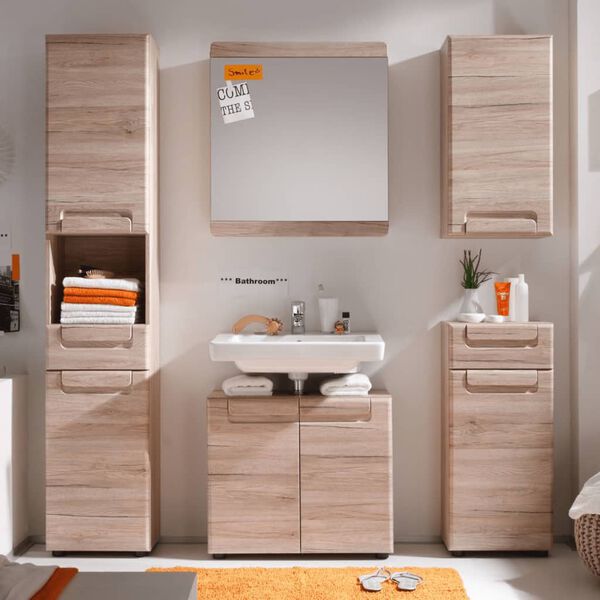 Trendteam Storage Wall Cabinet Malea San Remo Oak