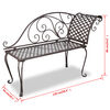 vidaXL Garden Chaise Lounge 128 cm Steel Antique Brown