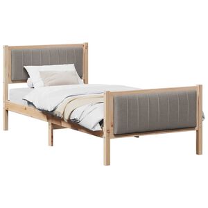 vidaXL Bed frame Brown and taupe 90 x 200 cm Solid pine wood