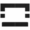vidaXL TV Cabinet Set Wall-mounted 8 pcs Black Oak Engineered Wood