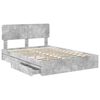 vidaXL Storage Bed Concrete Grey 150 x 200 cm Engineered Wood