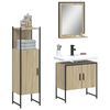 vidaXL 3 Piece Bathroom Cabinet Set Sonoma Oak Engineered Wood