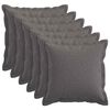 vidaXL Throw Pillow 6 pcs HOUTEN Light Grey 40 x 40 cm Faux Linen