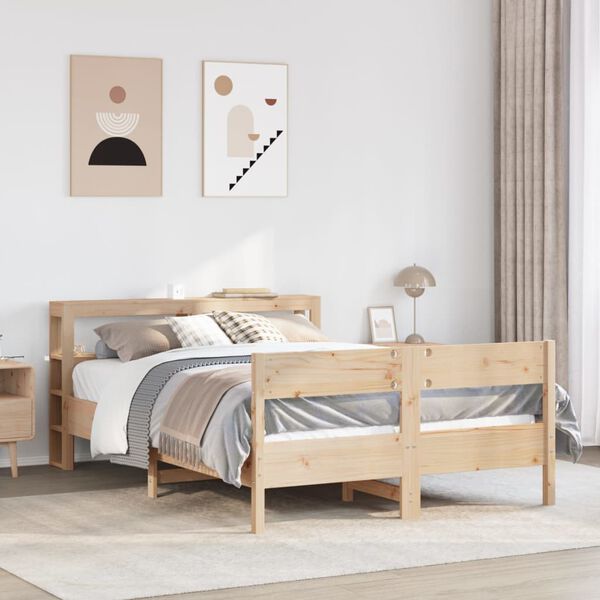 vidaXL Bed Frame without Mattress 140x190 cm Solid Wood Pine