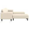 vidaXL Sofa with Cushion Cream 250 x 188 x 76 cm Corduroy Fabric