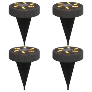 vidaXL Solar Ground Lights with Ground Spikes Outdoor 4 pcs Warm White