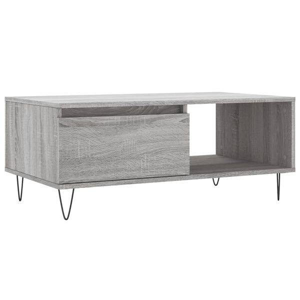 vidaXL Coffee Table Grey Sonoma 90x50x36.5 cm Engineered Wood