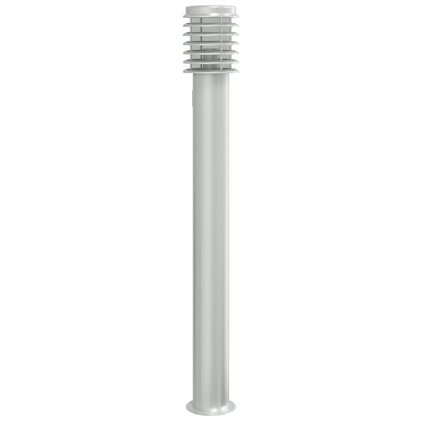 vidaXL Outdoor Floor Lamp with Outlet Silver 110cm Stainless Steel