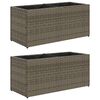 vidaXL Garden Planters with 2 Pots 2 pcs Grey 72x30x32 cm Poly Rattan