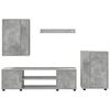 vidaXL TV Cabinet Set Wall-mounted 4 pcs Concrete Grey Engineered wood