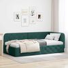 vidaXL Corner Bed Frame with Headboard Dark Green 100 x 200 cm Fabric