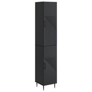 vidaXL Cabinet Set 2 pcs Black Engineered Wood