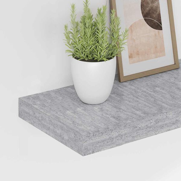 vidaXL Floating Wall Shelf Concrete Grey 80x23.5x3.8 cm MDF