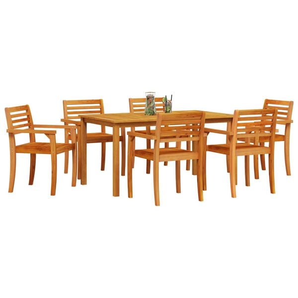 vidaXL Garden Dining Set 7 pcs Brown Solid acacia wood