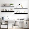vidaXL Floating Wall Shelves 4 pcs High Gloss Black 120x23.5x3.8 cm MDF