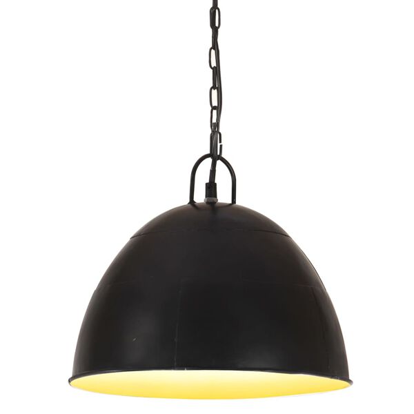 vidaXL Industrial Vintage Hanging Lamp 25 W Black Round 31 cm E27