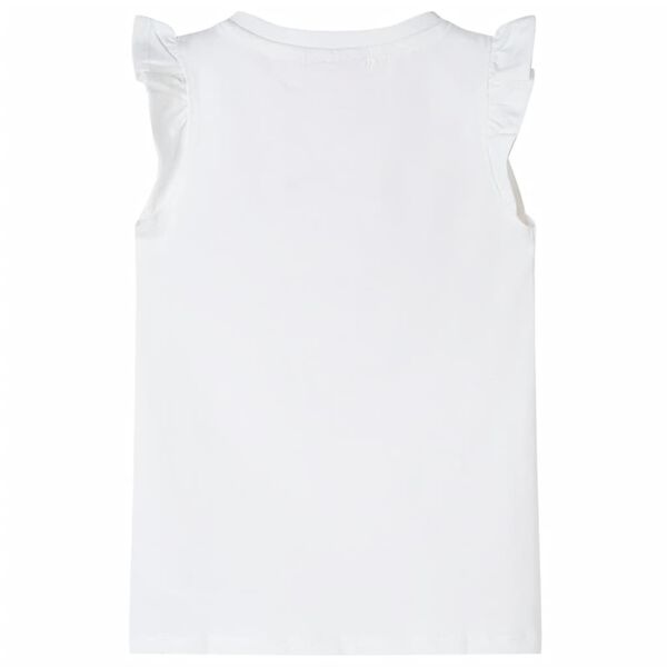 Kids' T-shirt with Ruffle Sleeves White 140