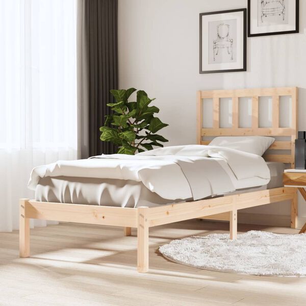 vidaXL Bed Frame without Mattress 90x190 cm Single Single Solid Wood Pine