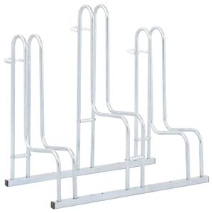 vidaXL Bicycle Stand for 3 Bikes Floor Freestanding Galvanised Steel